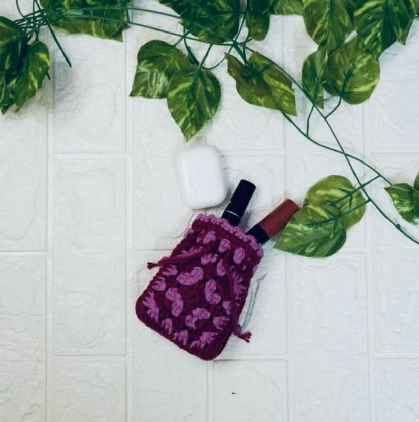 Crochet Draw String Pouch 001